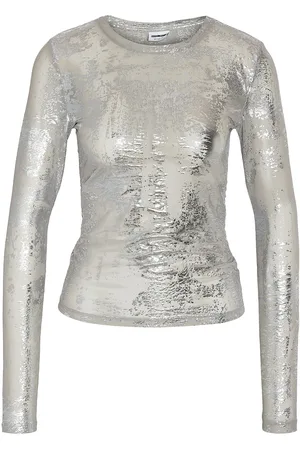 Noisy May Nmlucia Judith L/S Mesh Top Jrs Fwd Tops T-shirts & Tops Long-sleeved Silver
