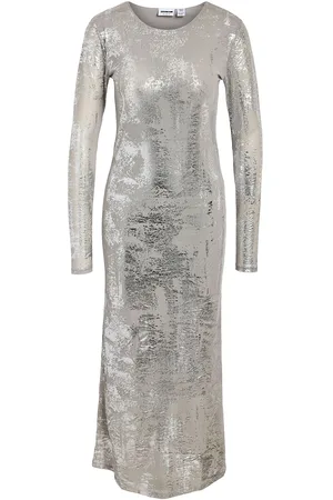 Noisy May Nmlucia L/S Ankle Dress Jrs Fwd Maksimekko Juhlamekko Silver
