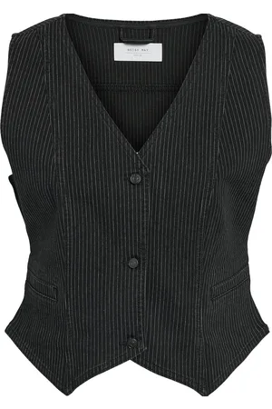 Noisy May Nmhera S/L Slim Pinstripe Vest Blazers Sleeveless Blazers Black