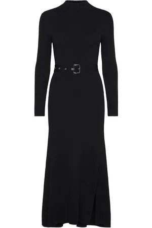 Karl Lagerfeld Lslv Buckle Belt Knit Dress Maksimekko Juhlamekko Black