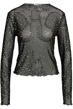 Noisy May Nmstar Foil L/S High Neck Mesh Jrs Fwd Tops T-shirts & Tops Long-sleeved Black