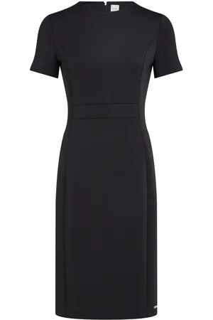 Calvin Klein Neoprene Scuba Colorblock Dress Lyhyt Mekko Black