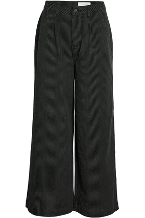 Noisy May Nmhera Hw Wide Leg Pinstripe Pants Bottoms Trousers Wide Leg Black