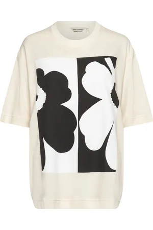 Marimekko Veisto Unikko Placement Tops T-shirts & Tops Short-sleeved Cream