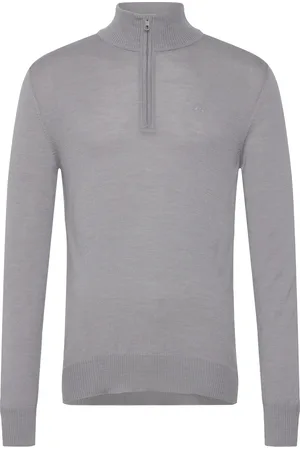 J Lindeberg M Merino Blend Half Zip Designers Knitwear Half Zip Jumpers Grey