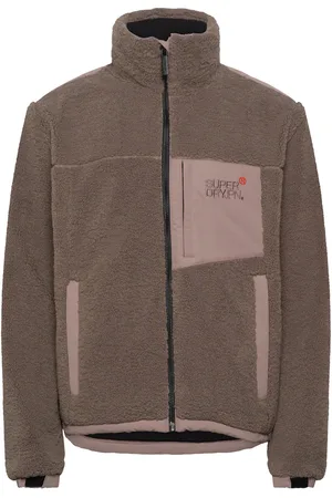 Superdry Relaxed Fleece Trekker Jacket Sport Sport Clothing Sport Outerwear Sport Jackets Sport Training Jackets Brown