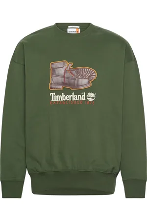 Timberland New Box Fit Badge Crew Neck Black Forest Green Tops Sweat-shirts & Hoodies Sweat-shirts Green
