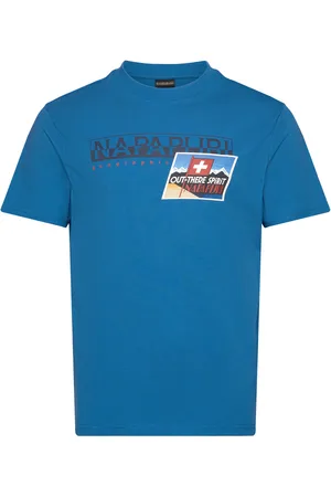 Napapijri Portalet Short Sleeve T-Shirt Tops T-shirts Short-sleeved Blue