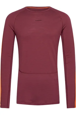 Icebreaker M Z Knit 200 Ls Crewe Sport Base Layer Tops Burgundy