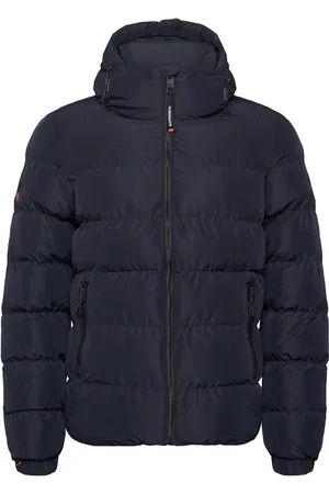 Superdry Hooded Sports Puffer Jacket Vuorillinen Takki Topattu Takki Navy