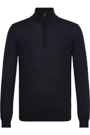 J Lindeberg M Merino Blend Half Zip Designers Knitwear Half Zip Jumpers Navy
