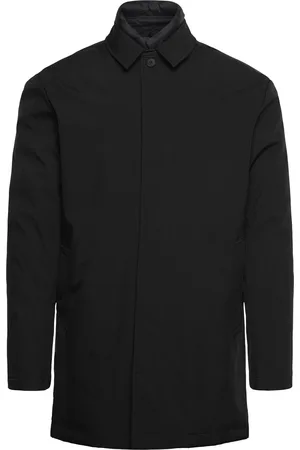 Knowledge Cotton Apparal Climate Shell Car Coat Jacket - Gr Pitkä Takki Black