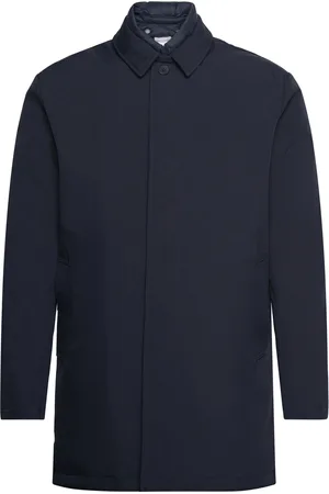 Knowledge Cotton Apparal Climate Shell Car Coat Jacket - Gr Pitkä Takki Navy