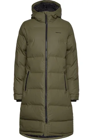 Tretorn Leia Coat Topattu Pitkä Takki Khaki Green