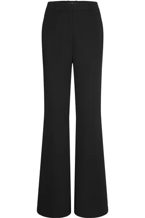 MANGO Wideleg Suit Trousers Bottoms Trousers Wide Leg Black