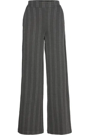 Ichi Ihruti Wide Pa16 Bottoms Trousers Wide Leg Grey