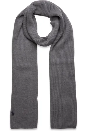 Ralph Lauren Signature Pony Wool Scarf Accessories Scarves Winter Scarves Grey