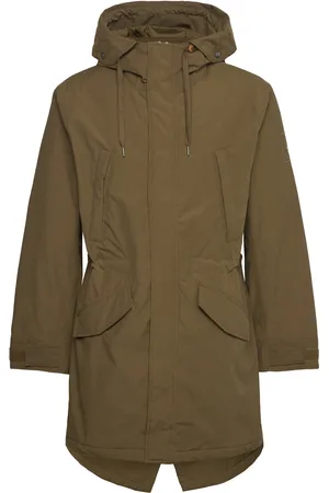 Timberland Water Resistant Fishtail Parka Dark Olive Outerwear Jackets Anoraks Khaki Green