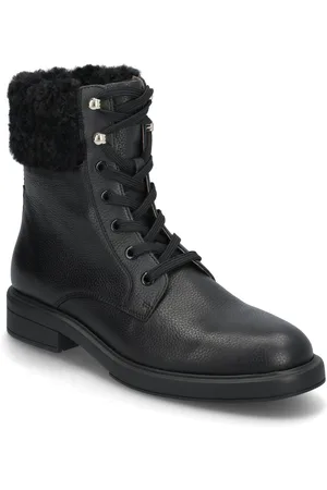 HUGO BOSS Vanity_Bootie_Grfur Shoes Boots Ankle Boots Laced Boots Black
