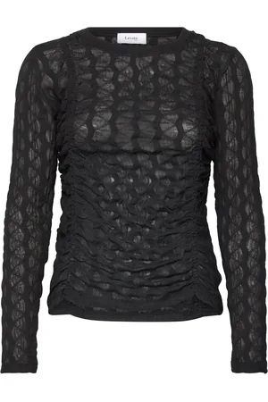 Levete Room Lr-Indy Tops T-shirts & Tops Long-sleeved Black