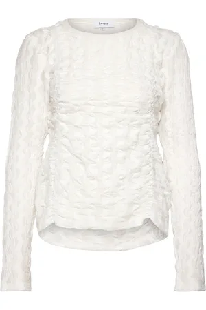 Levete Room Lr-Indy Tops T-shirts & Tops Long-sleeved White