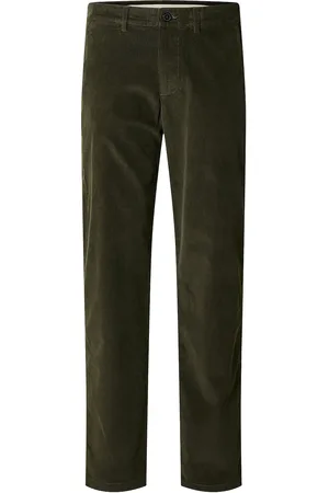 SELECTED Slh196-Straight Miles Cord Pants W Noos Bottoms Trousers Chinos Green