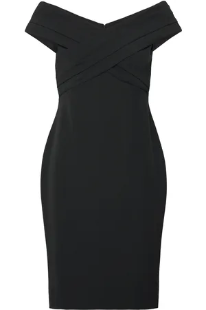 Ralph Lauren Plshd Crepe-Cocktail Dress Lyhyt Mekko Black