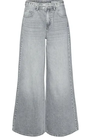 VERO MODA Vmannet Mr Wide Belt Jeans Li218 Bottoms Trousers Wide Leg Grey