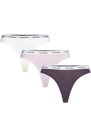 Calvin Klein Thong 3Pk Stringit Alusvaatteet Purple