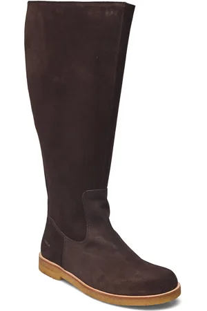 ANGULUS Booties - Flat - With Elastic Korkeavartiset Saapikkaat Brown