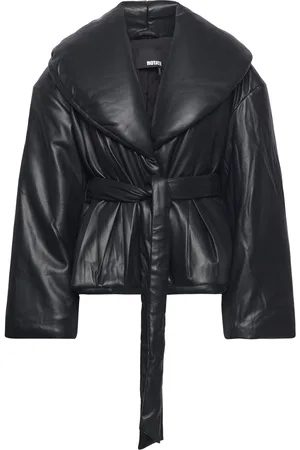 ROTATE Belted Puffer Jacket Designers Jackets Padded Jacket Black