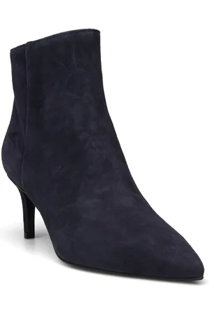 A Pair Classic Bootie Pointed Low Shoes Boots Ankle Boots Ankle Boots With Heel Navy