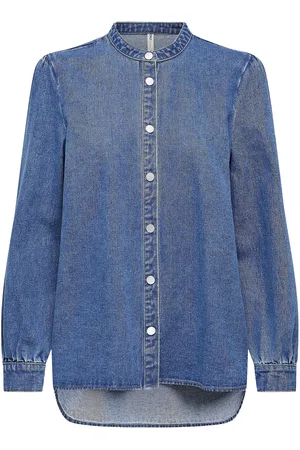 ONLY Onlbelle L/S Shirt Dnm Gua Tops Shirts Denim Shirts Blue