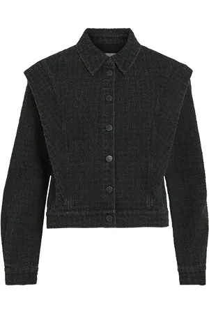 VILA Vizoa L/S Denim Jacket Blk Farkkutakki Denimtakki Black
