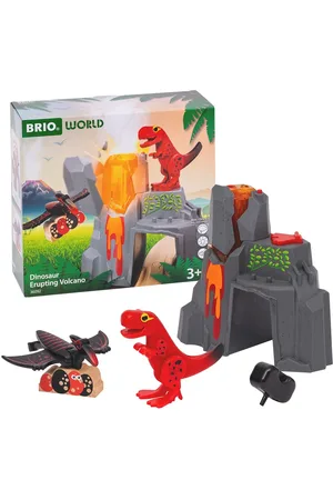 Brio Aktiv Vulkan Med Dinosaurer Toys Toy Cars & Vehicles Toy Vehicles Train Accessories Multi/patterned