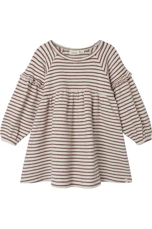 Lil Atelier Nmfthoro Ls Dress Stripe Lil Dresses & Skirts Dresses Casual Dresses Burgundy