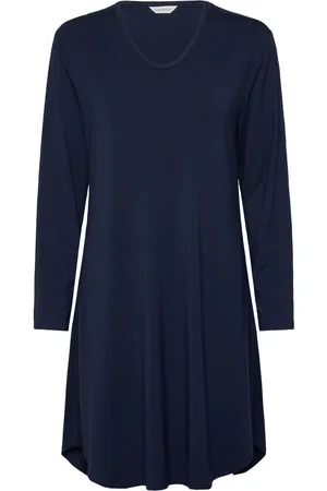 Lady Avenue Bamboo Long Sleeve Nightdress Yöpaita Navy