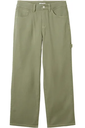 TOM TAILOR Baggy Work Wear Pants Bottoms Jeans Loose Jeans Khaki Green