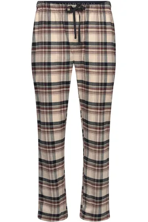 Lindbergh Checked Brushed Pyjama Pants Olohousut Burgundy