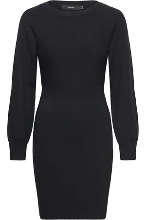 VERO MODA Vmhollykaris Ls O-Neck Dress Ga Boo Dresses Knitted Dresses Black