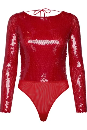 Bardot Brenna Sequin Bodysuit Tops T-shirts & Tops Bodies Red