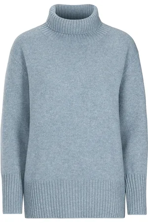 Newhouse Angelica Merino Turtleneck Tops Knitwear Turtleneck Blue