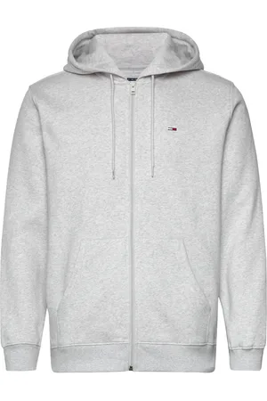 Tommy Hilfiger Tjm Reg S Flag Fleece Hoodie Tops Sweat-shirts & Hoodies Hoodies Grey