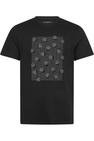 French Connection Mini Dice Graphic Tee Tops T-shirts Short-sleeved Black