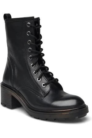 Bianco Biabrooklin Lace Up Boot Tumbled Leather Shoes Boots Ankle Boots Laced Boots Black