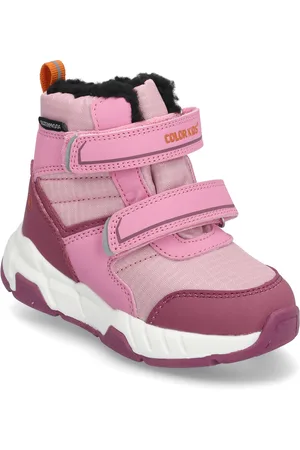 Color Kids Boots W. Velcro, Wp Talvikengät Tarroilla Pink