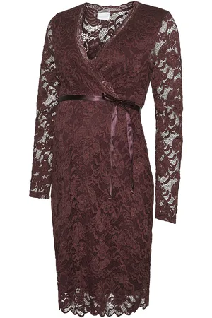 Mama;licious Mlmivana Tess Ls Jrs Abk Dress 2F Dresses Evening Dresses Burgundy