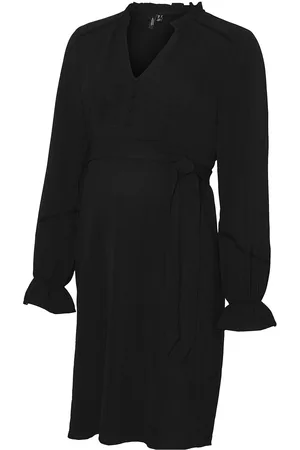 VERO MODA Vmmalva L/S Short Tape Dress Wvn Ga Lyhyt Mekko Black