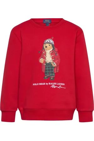Ralph Lauren Polo Bear Fleece Sweatshirt Tops Sweat-shirts & Hoodies Sweat-shirts Red