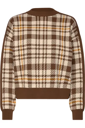 Rodebjer Reilly Eco Check Designers Knitwear Jumpers Brown